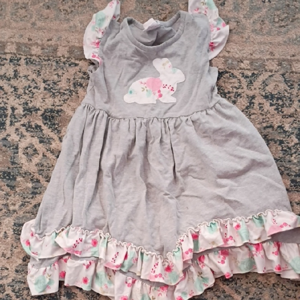 Floral Gray Kids Dress